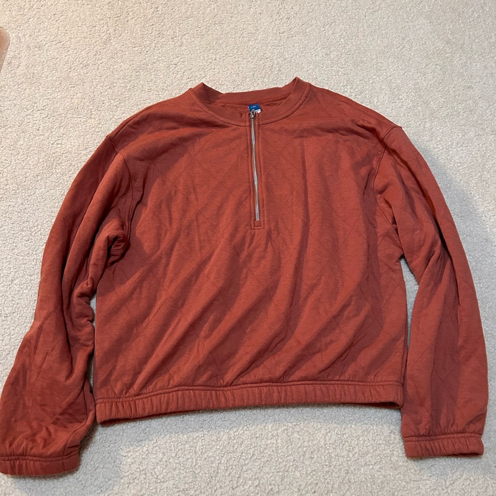 Orange quarter zip sweatshirt